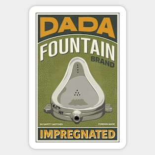 Dada Retro Matchbox Label Fountain #2 Sticker